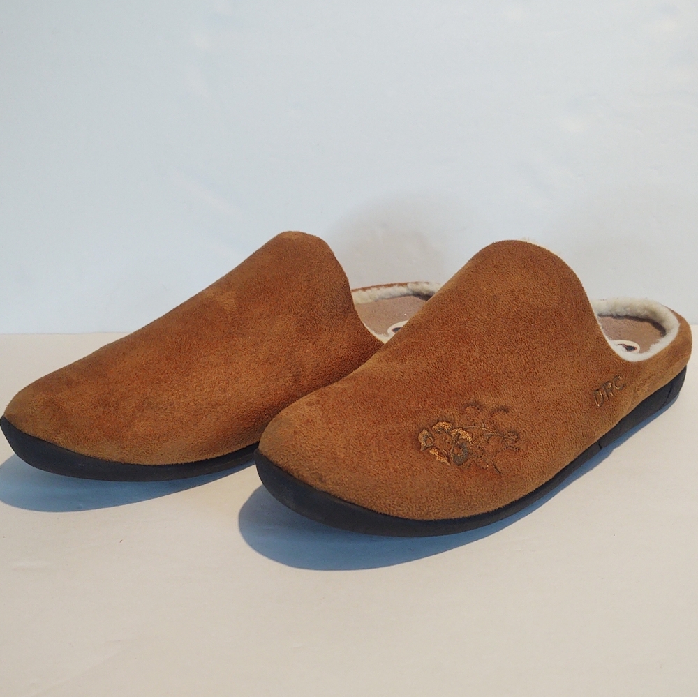Dr Comfort Slide On Slippers Suede/Sherpa Sz 11